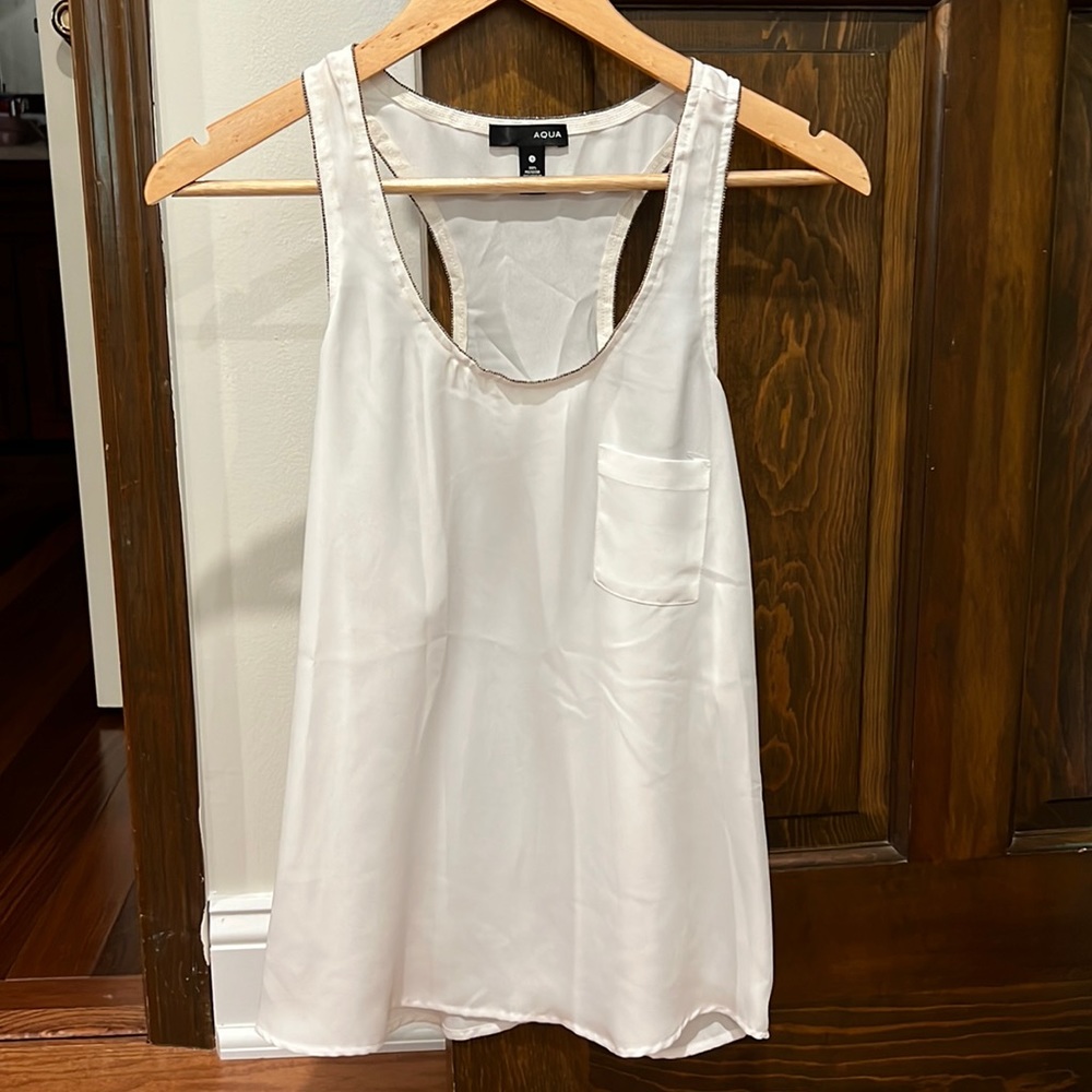 Aqua never worn tags attached white tank top